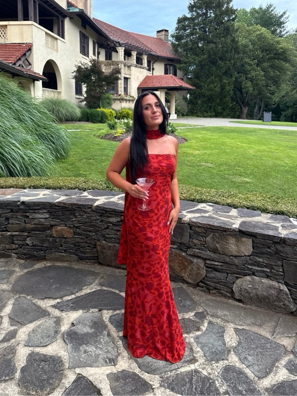 Peppermayo Under The Padoga Red Floral Strapless Maxi Dress - Picture 2 of 4